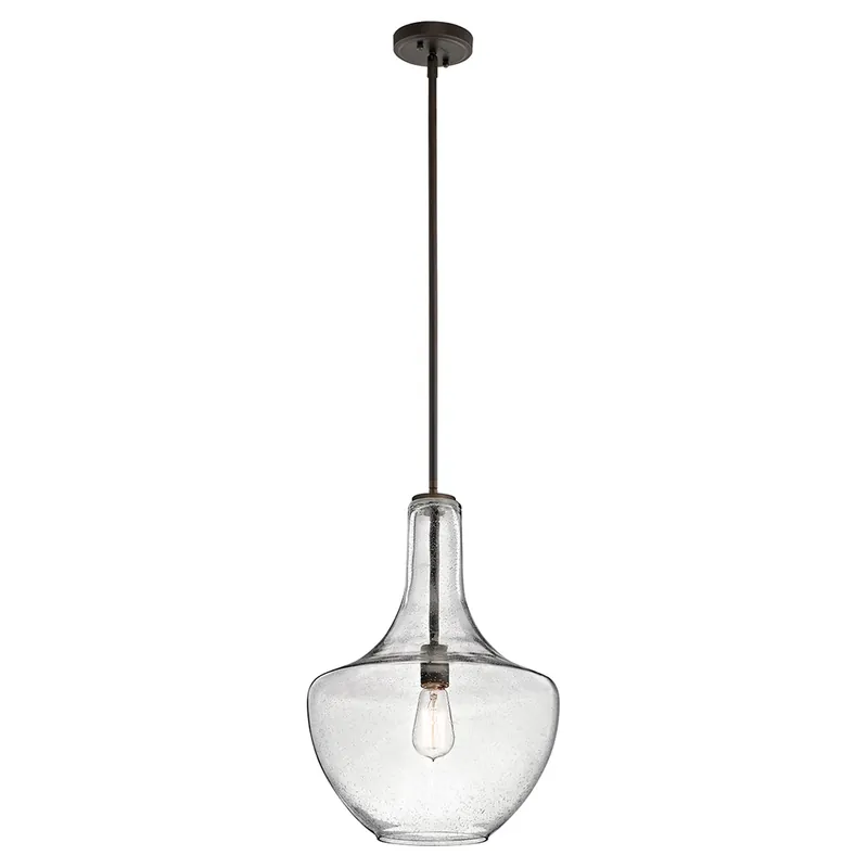 Everly 1 Light 1 Light Medium Pendant Lamp - Olde Bronze Elstead Preț mic