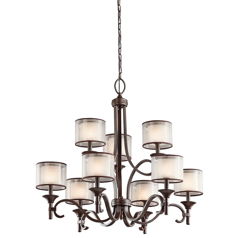 Premium Candelabru Lacey cu 9 lumini - Mission Bronze Elstead