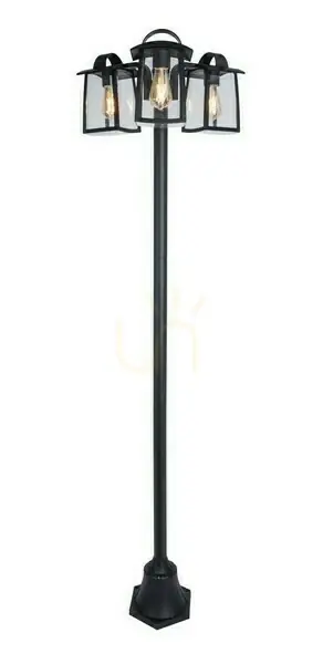 Stâlp iluminat exterior Lutec Kelsey 7273606012 negru aluminiu 191 cm Retur ușor