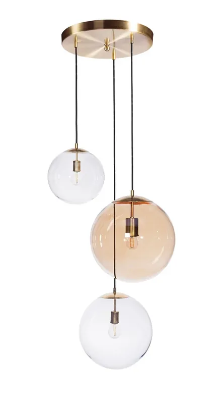 Doar azi Famlight Muna, set de 3 lămpi suspendate elegante din cupru