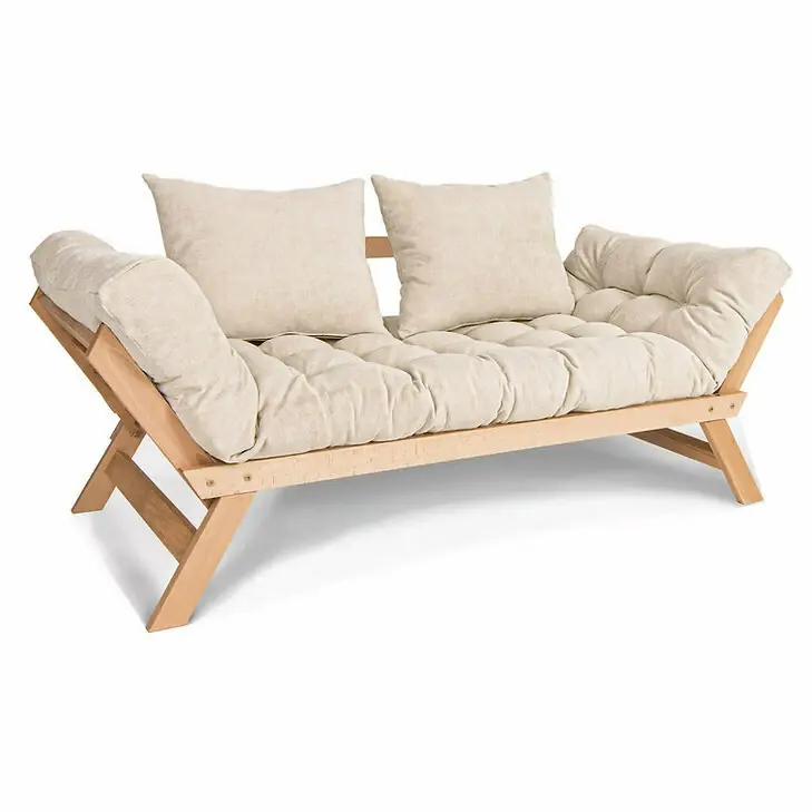 Canapea extensibilă WoodMan Allegro, lemn fag, natural-crem, WUA-00375 Mai ieftin