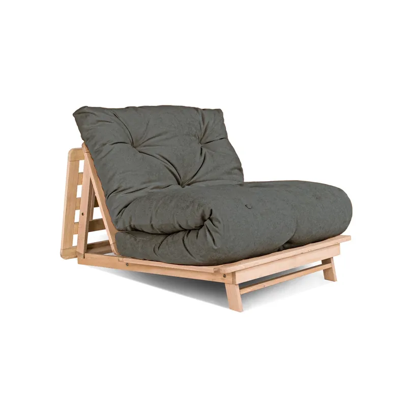 Preferatul clienților Canapea futon WoodMan Layti 90 gri, lemn fag, 200x90 cm, WUA-00885