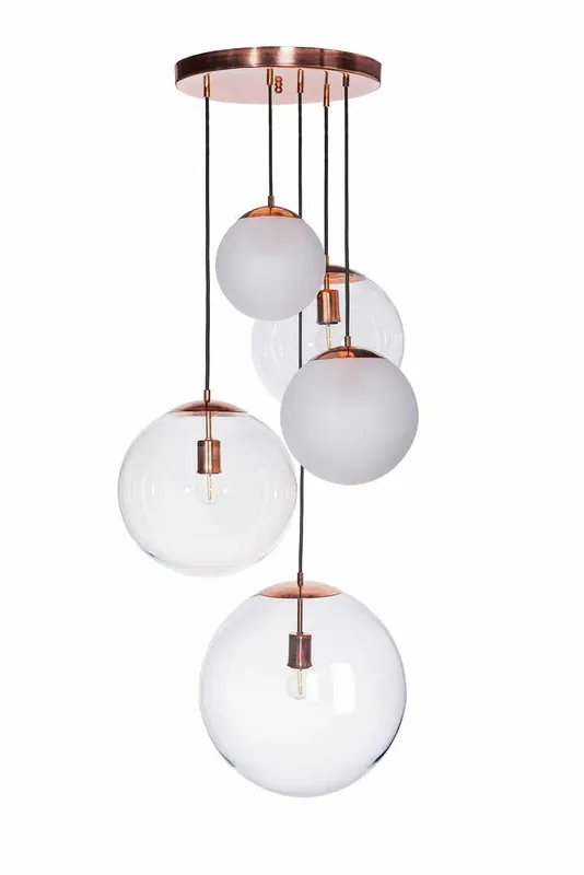 Famlight Lampă modernă cu pandantiv Muna set de 5 lămpi lister mix alamă mată Ofertă limitată