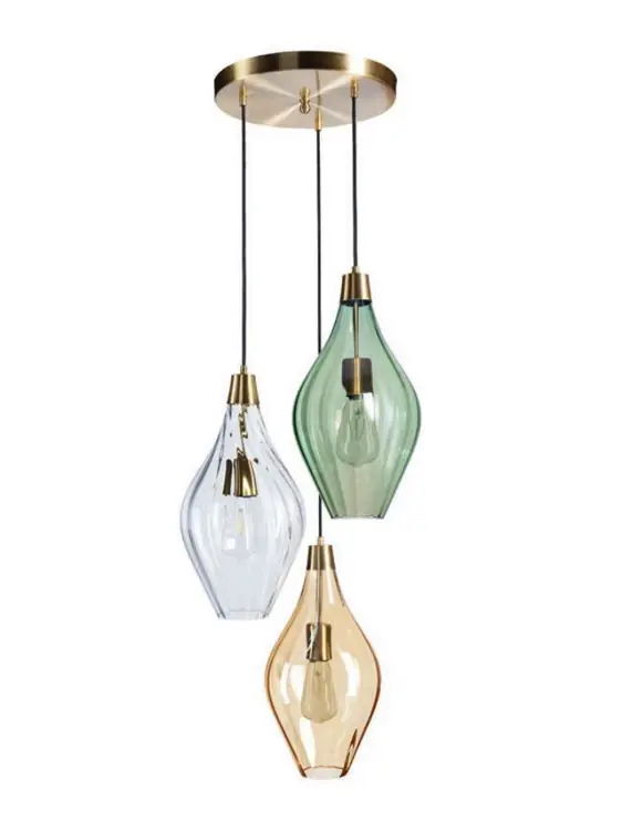 Lampă modernă de plafon SAVAII set de 3 lămpi de alamă Reduceri