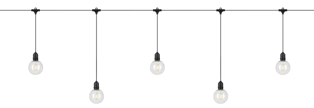 Plată sigură Lanț luminos exterior Markslojd Garden 24 Deco 10 becuri negru 730 cm 108021