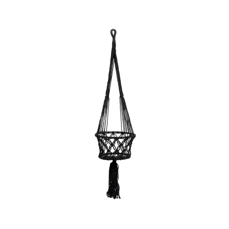 Suport de plante Macrame - Negru - M Reducere de preț