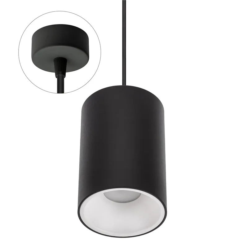 Calitate înaltă Chloe Elemento Pandantiv Gu10 250 V Ip20 Fi95x138mm negru cu bază rotundă.