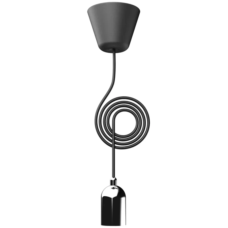 Vezi acum FUNK DFTP E27 E27 60W Lampă suspendată din metal negru/cromatică