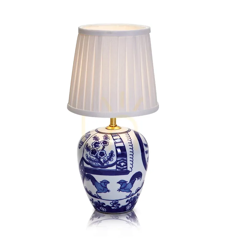Lampă de masă Markslojd Göteborg 104999 albastru alb ceramică 33 cm Livrare rapidă
