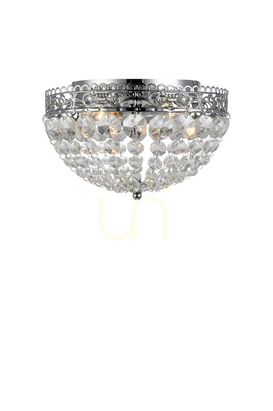 Chilipir Plafond Markslojd SAXHOLM 2 becuri crom transparent cristal MC 27 cm 106062