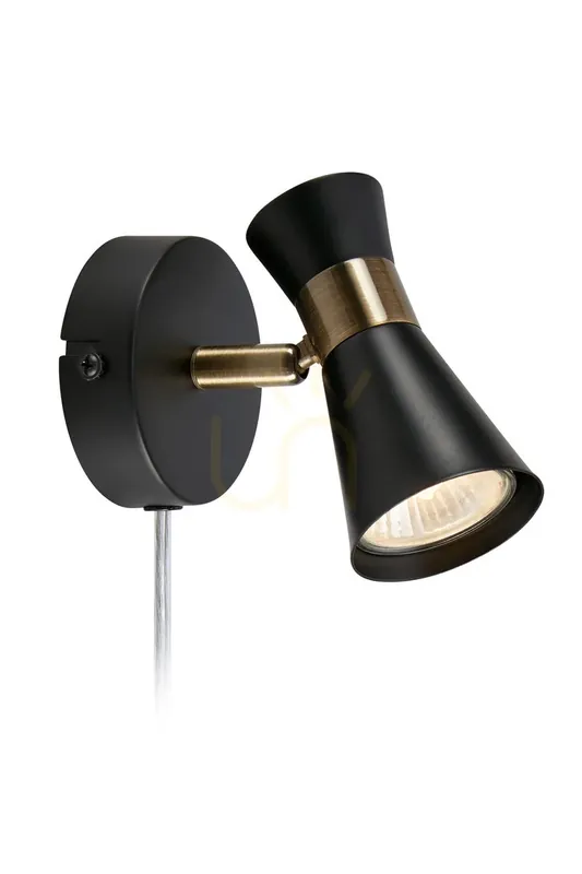 Lampă de perete Markslojd Folie 108625 negru alamă antică metal 1x7W Popular