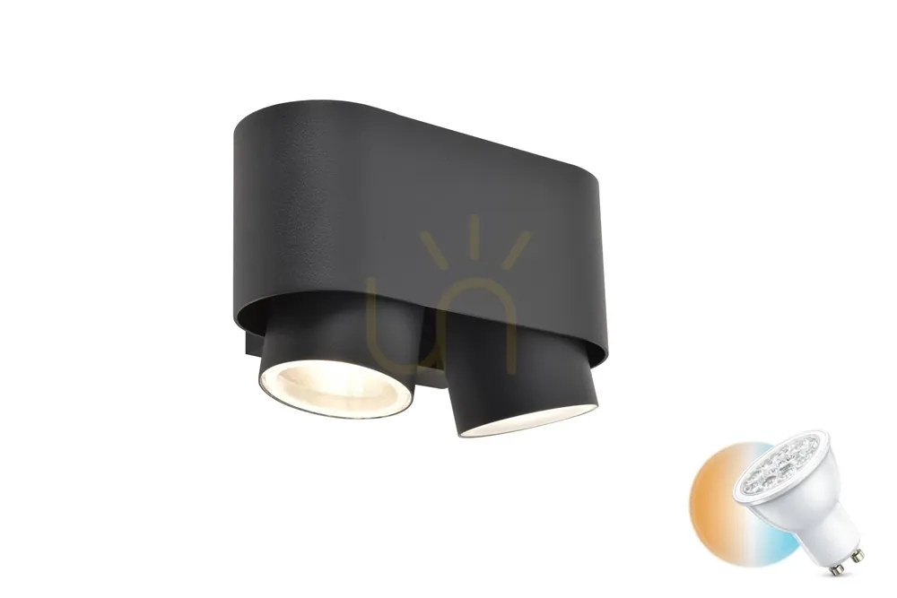 Lampă de perete exterior Lutec CYPRES gri aluminiu 2x7W 6604003118 Preț redus