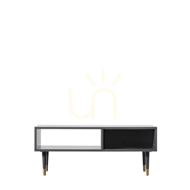 Reducere Masă de cafea Gallery Direct Holbrook gri 100x50x40 cm MDF stejar alamă