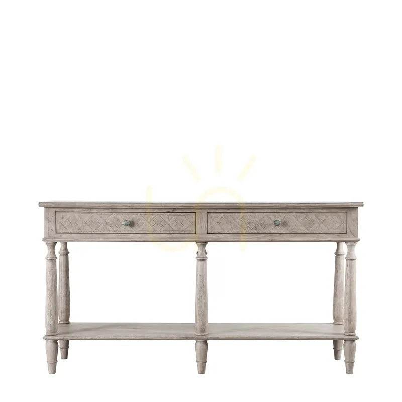 Consolă Gallery Direct Mustique 2 sertare, lemn mindi/mahon, natur, 150x45x80 cm Ofertă