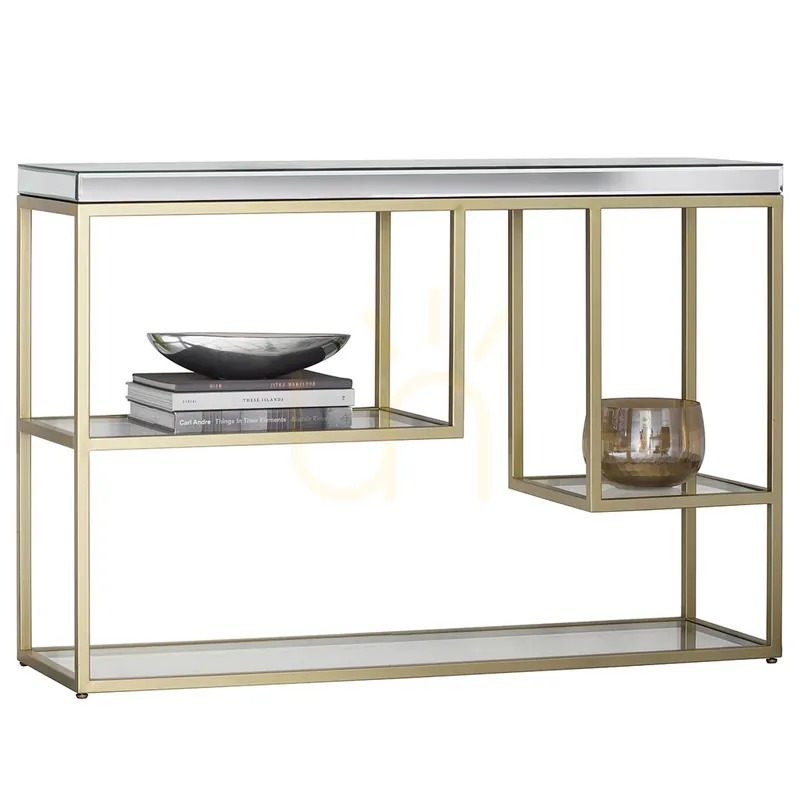 Consolă Gallery Direct Pippard șampanie din oglindă și metal 120x36x82 cm 5055999244954 Cel mai bun preț