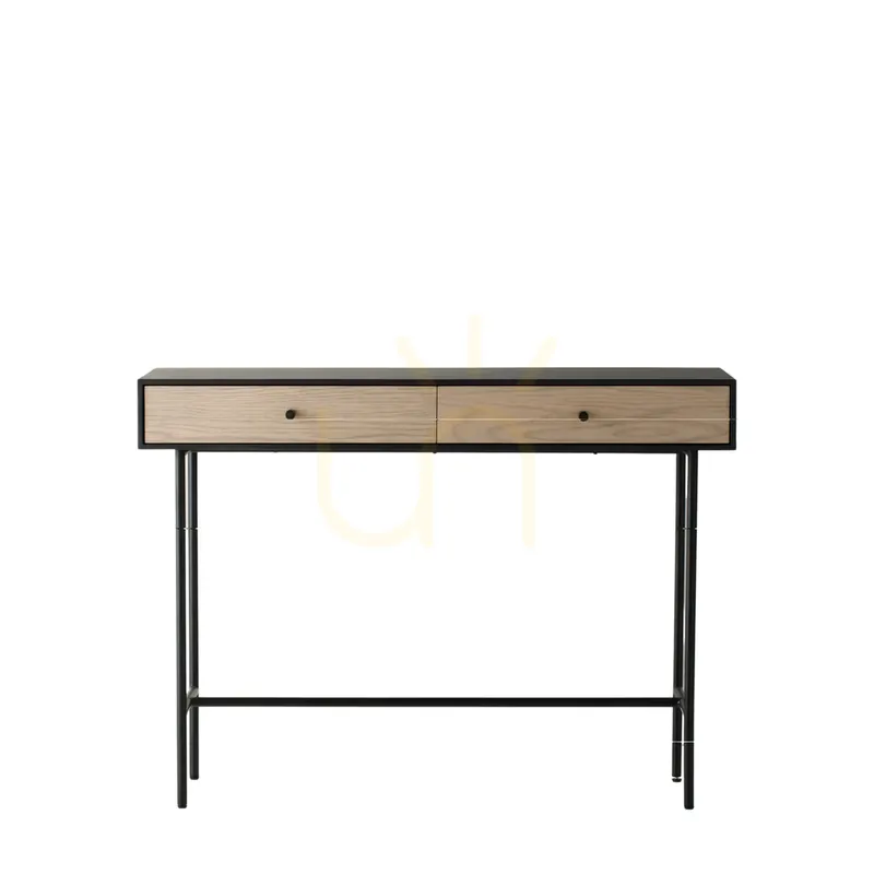 Reducere specială Consolă Gallery Direct Carbury 2 sertare negru/natural MDF metal 110x35x80 cm 5056315930803