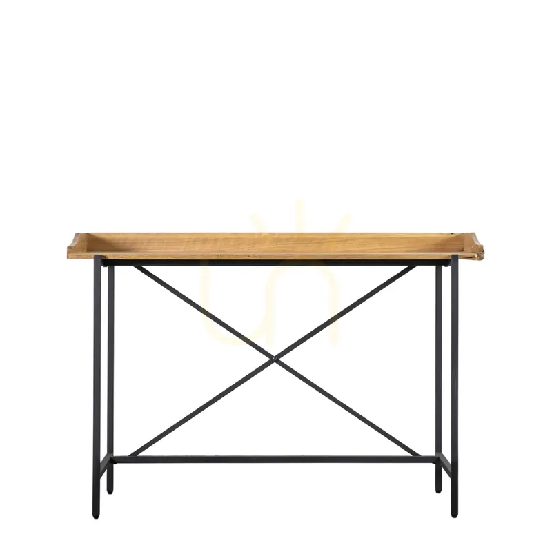 Preț redus Birou Gallery Direct Torrington 120x54x75 cm negru/natur furnir stejar metal negru