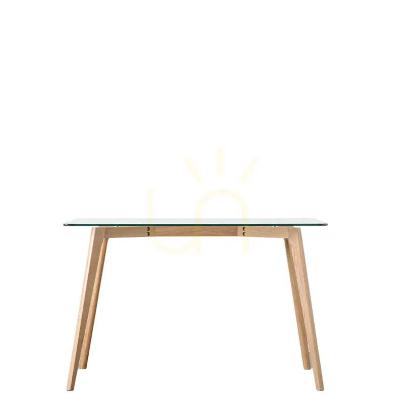 Premium Masă de dining Gallery Direct Blair stejar natural sticlă transparentă 120x80 cm