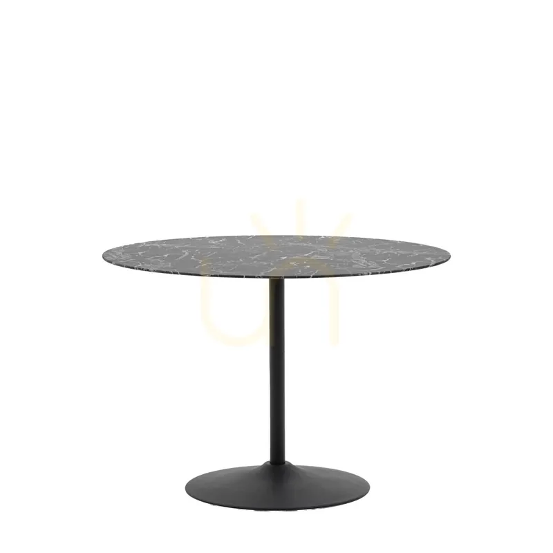 Nu rata Masă dining rotundă Gallery Direct Fielding negru auriu efect marmură 110 cm 5059413801143