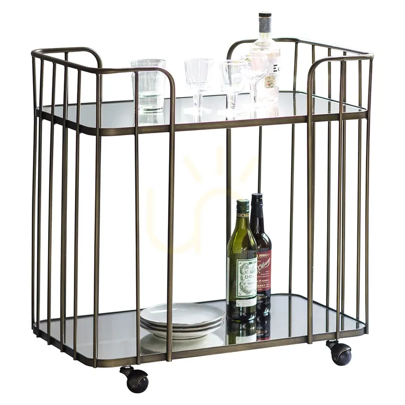 Dulap bar Gallery Direct Verna bronz din sticlă și metal 75x46x79 cm 5055999244923 Livrare rapidă