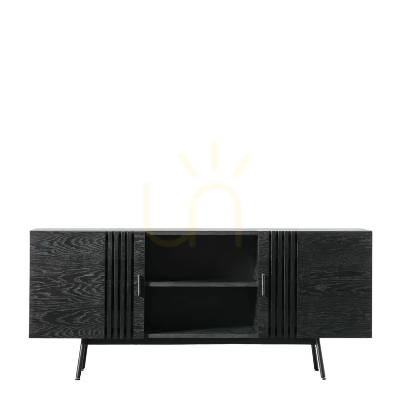 Preferatul clienților Bufet sideboard Gallery Direct Holsen negru 160x42x70 cm din stejar si MDF