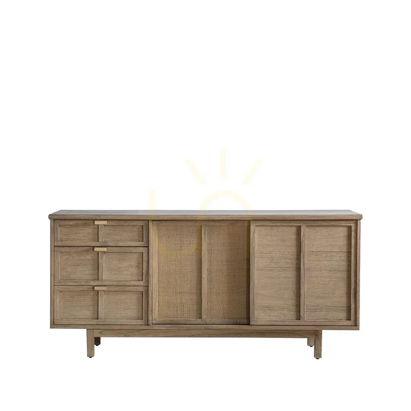 Bestseller Bufet Gallery Direct Kyoto natural 150x45x70 cm 3 sertare 2 uși glisante