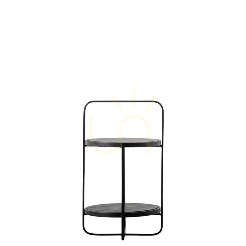 Calitate înaltă Masă laterală Gallery Direct Dunley negru metal MDF 42,5x42,5x72 cm 5059413686733