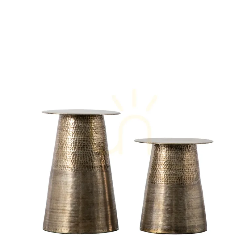 Set 2 măsuțe laterale Gallery Direct Langley alamă antică aluminiu/fier 40x58 cm Ofertă specială