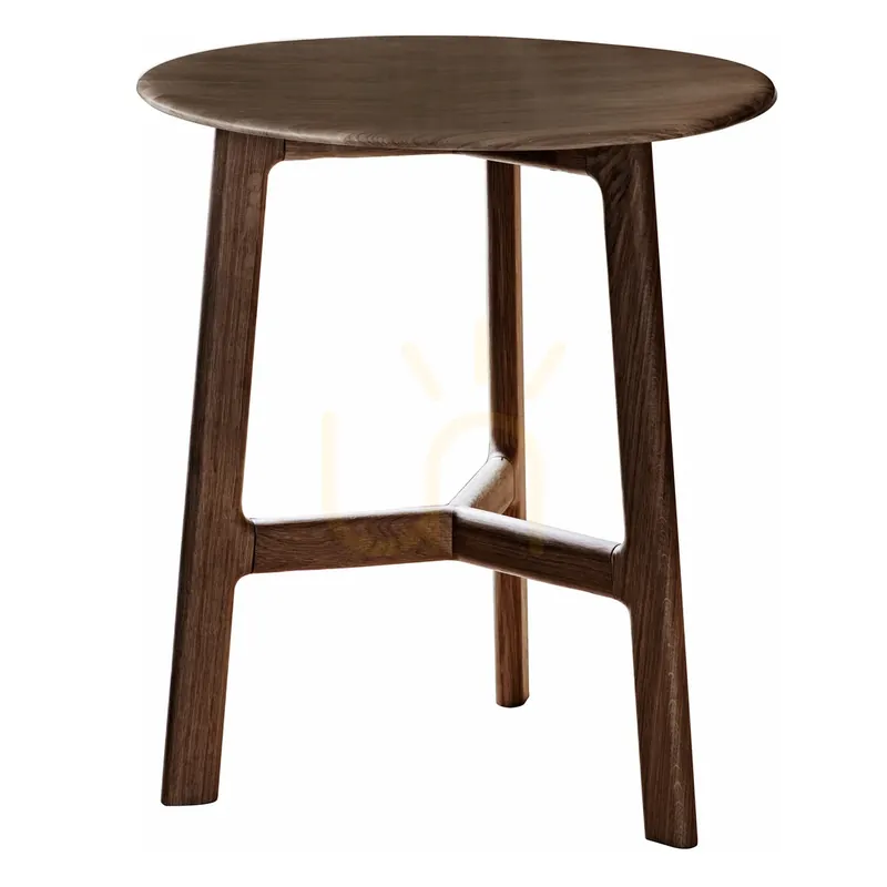 Măsuță rotundă Gallery Direct Madrid nuc solid 50x57,5 cm Reducere de preț