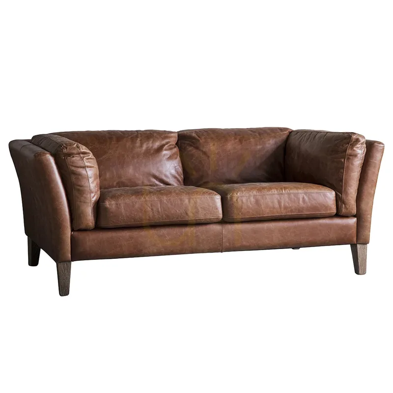 Canapea 2 locuri Gallery Direct Ebury maro din piele 164 cm 5055999240628 Ofertă de sezon