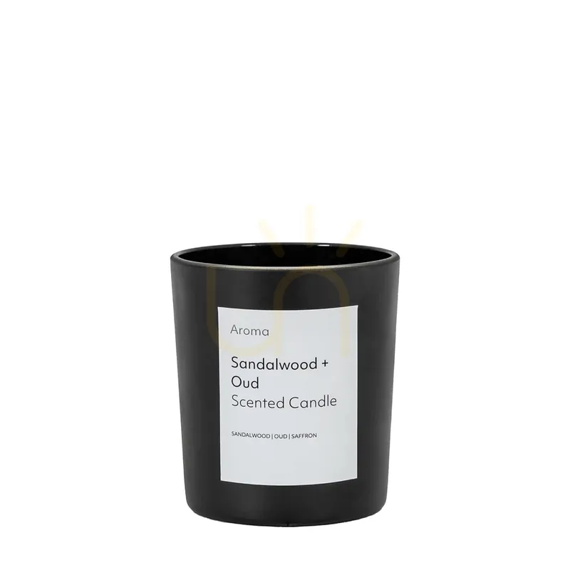 Reduceri Lumânare parfumată votivă Gallery Direct Sandalwood & Oud neagră 80x80x90 mm
