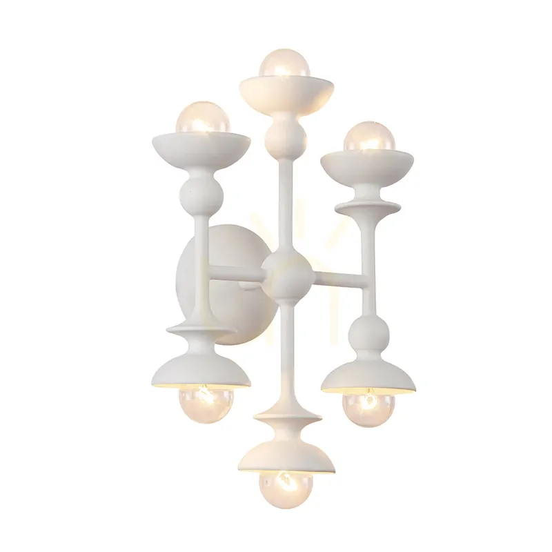 Preferatul clienților CADENCE lampă de perete - 6 surse de lumină - Alb antichizat QUINTIESSE