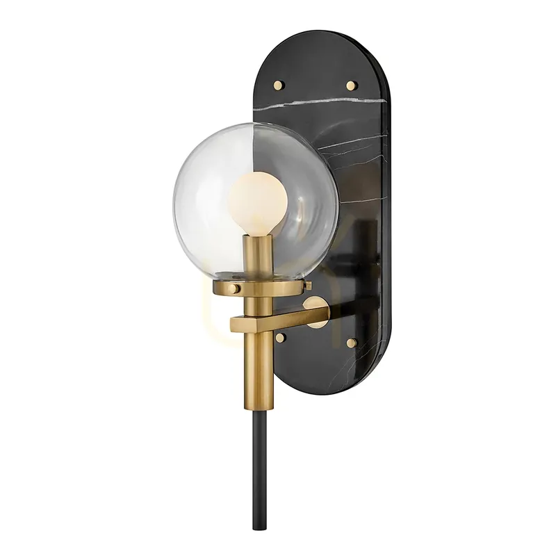 Lampă de perete GILDA - 1 sursă de lumină - Negru, alamă clasică QUINTIESSE Reduceri
