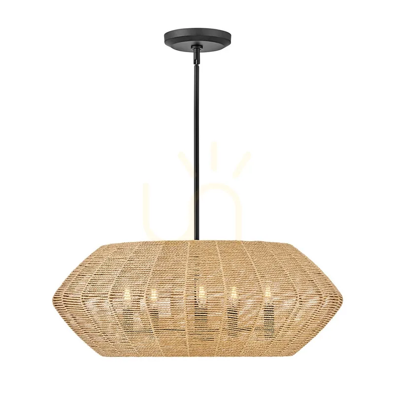Lampă suspendată LUCA - 5 surse de lumină - Negru, bej caramel QUINTIESSE Cumpără online