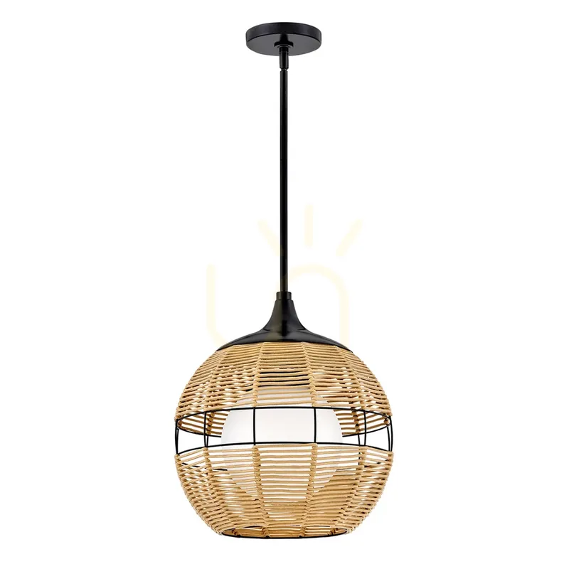 Ofertă limitată MADDOX lampă suspendată mică - 1 sursă de lumină - Negru, bej caramel QUINTIESSE