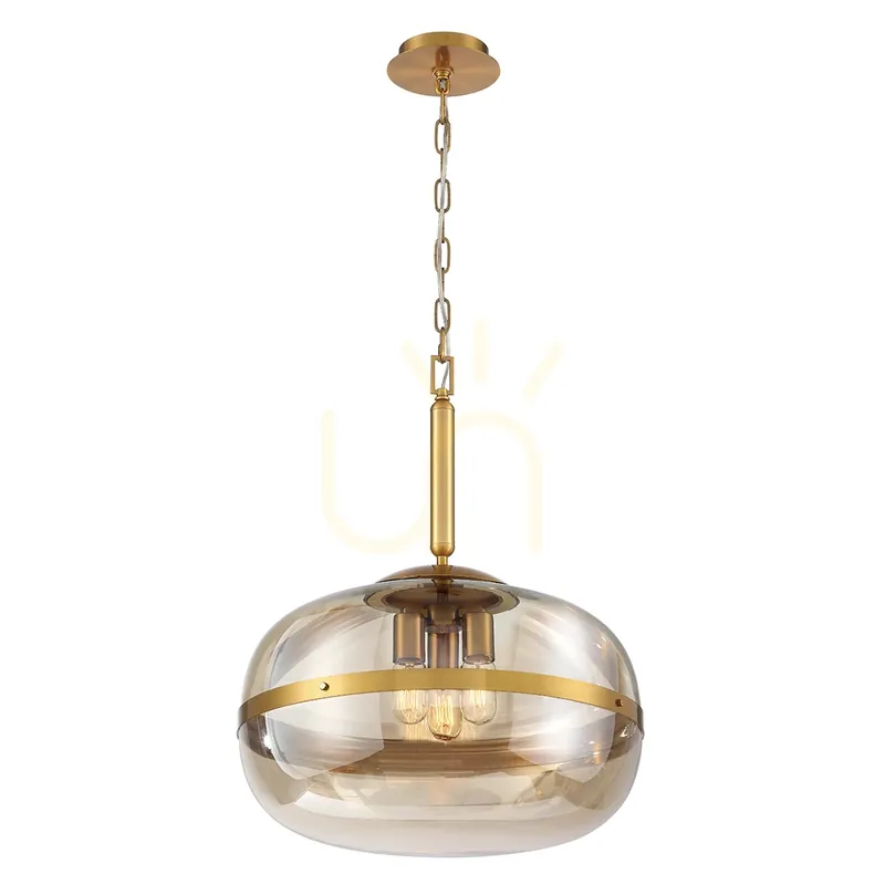 Lampă suspendată NOTTINGHAM - 3 surse de lumină - Alamă antică QUINTIESSE Ofertă de sezon