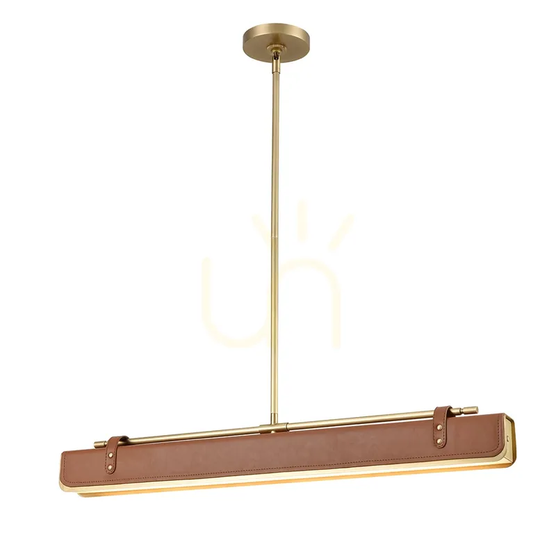 Bestseller Valise LED lampă insulă - alamă Vintage, piele coniac QUINTIESSE