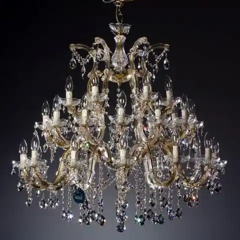 Expediere rapidă Candelabru cristal Swarovski Spectra 30 brate auriu sau argintiu Felicia