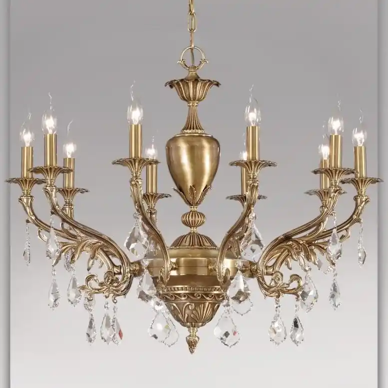 Candelabru LUX 10 brate fabricat manual, cristal Asfour, diam.88cm, Celia 2715/10 Bejorama Plată securizată