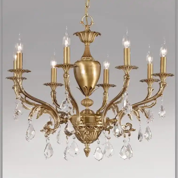 Candelabru LUX 8 brate fabricat manual, cristal Asfour, diam.80cm, Celia 2714/8 Bejorama Reducere de preț