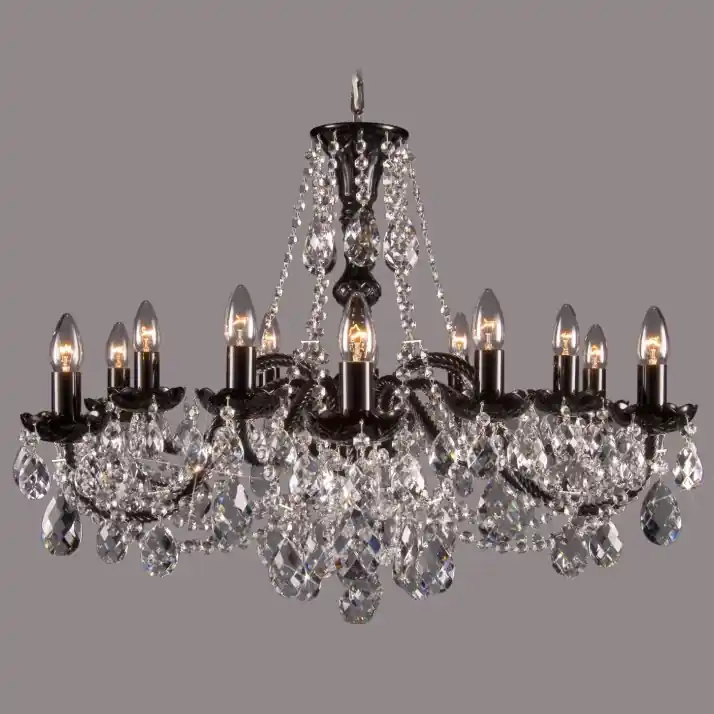 Ofertă de sezon Lustra 12 brate cristal Bohemia L11 120/12/1; F black