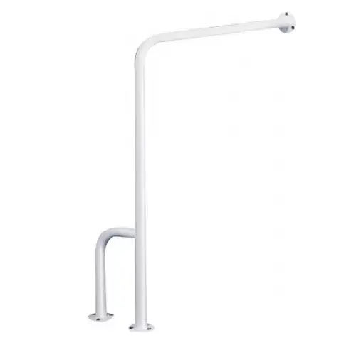 Bara de siguranta perete - podea cu picior de sprijin stanga pentru persone cu dizabilitati BEMETA seria HELP ALB 301112134 Lichidare de stoc