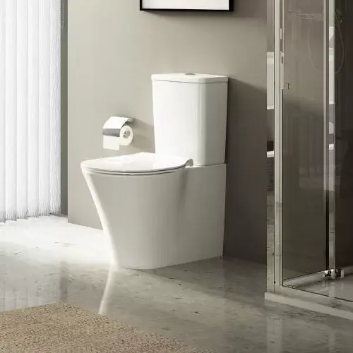 Set vas wc BTW Aquablade cu rezervor Cube alimentare lateral Ideal Standard seria Connect Air E013701+E073301 Mai ieftin