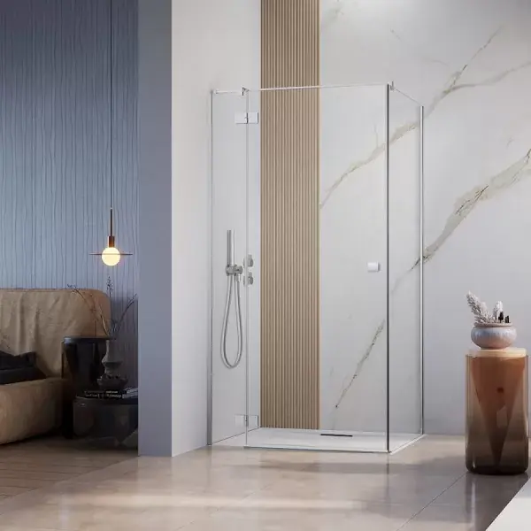 Cabina de dus rectangulara, cu usa pivotanta, crom lucios, Radaway Essenza KDJ Calitate înaltă