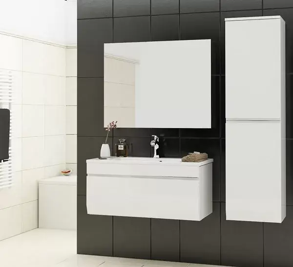 Discount Set mobilier de baie cu lavoar marmura compozit, Oristo Horyzont