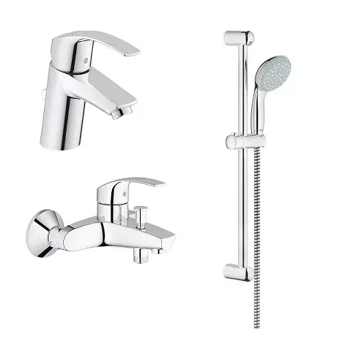 Livrare rapidă Set 3 in 1 Eurosmart baterie cada S lavoar S Size cada si set de dus Tempesta 100 Grohe 33265002+33300002+27853001