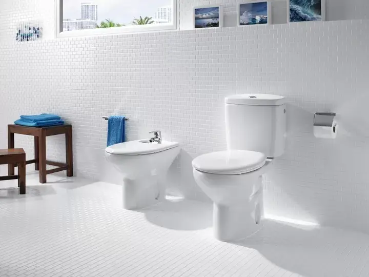 Livrare rapidă Set vas wc iesire verticala, rezervor si capac Roca Victoria 34S395000