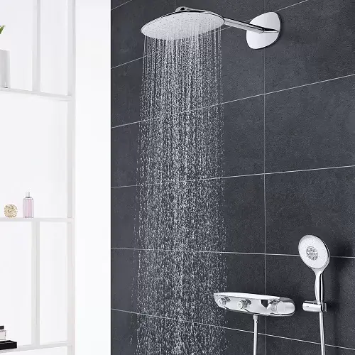 Sistem de dus incastrat cu baterie termostatata Grohe seria RainShower SmartControl 360 Mono Combi alb-crom 26446LS0 Popular
