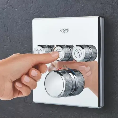 Baterie de dus incastrata termostatata patrata partea aparenta Grohe seria Grohterm SmartControl 29126000 Super ofertă