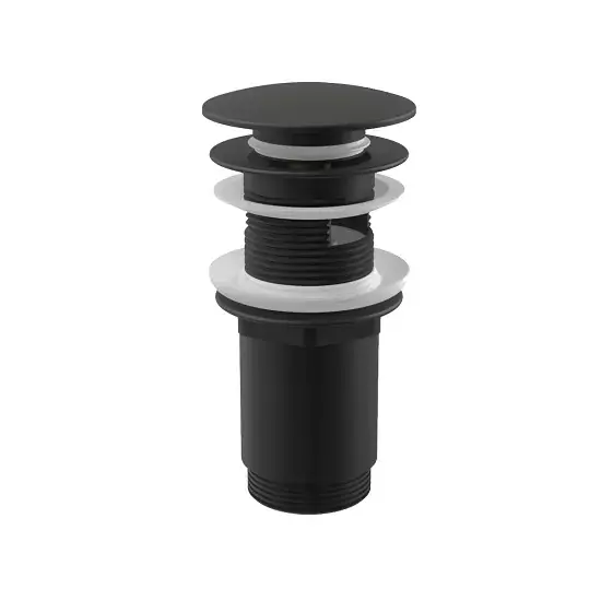 Lichidare de stoc Ventil de lavoar, cu click-clack si preaplin, cu dop mare, negru, AlcaDrain A392black